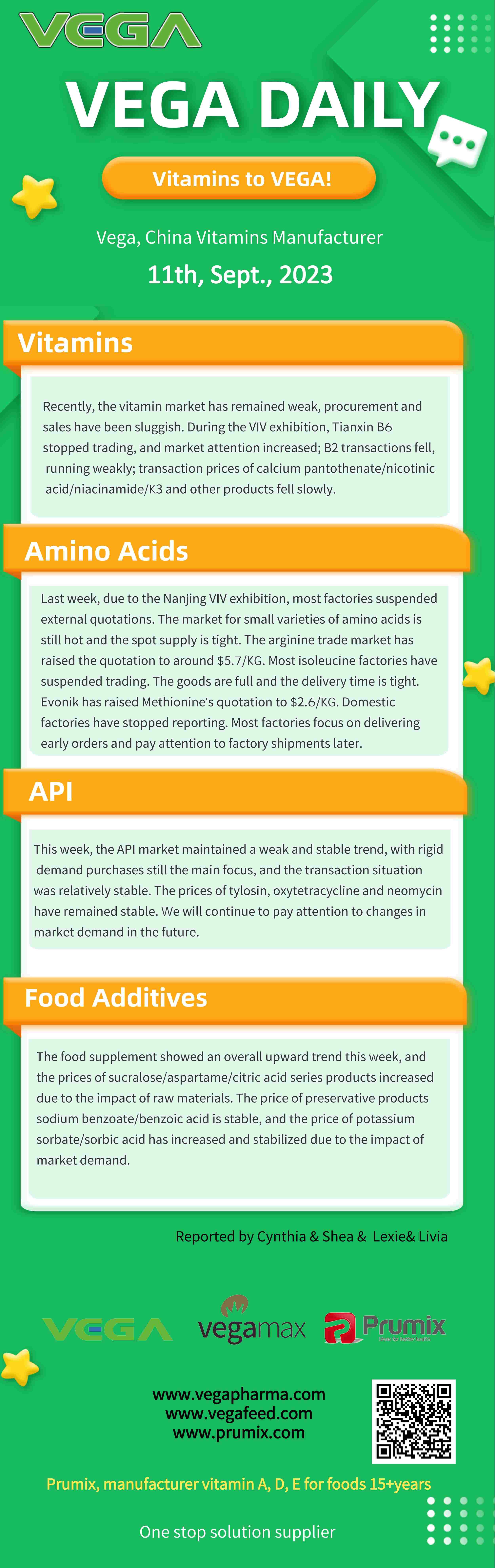 Vega Daily Dated on Sept 11th 2023 Vitamin  Amino Acid API Food Additive.jpg